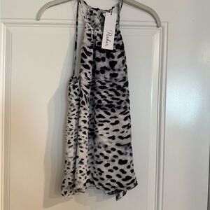 Parker Monochrome Animal Print Sleeveless Top